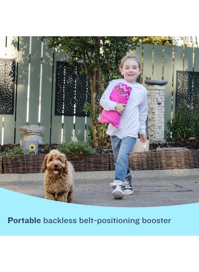 BubbleBum Inflatable Booster Seat - Travel Booster Seat - Car Booster Seat - Hybrid Booster Seat - Portable Booster Seat for Car - Foldable & Narrow Slim Design - Perfect for Kids 4-11yrs old - Pink - Image 2
